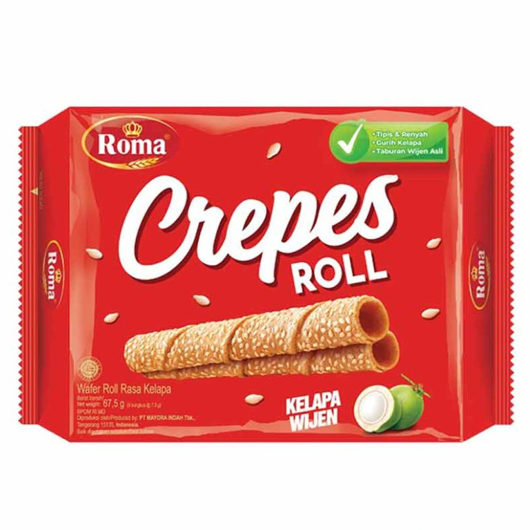 Roma Crepes Rolled Biscuit Coconut