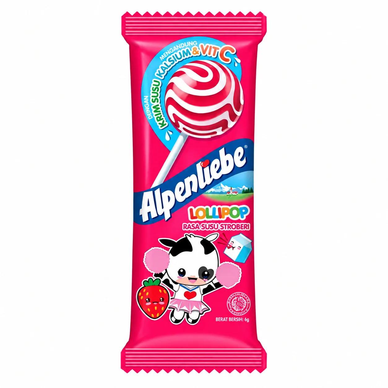 Alpenliebe Lollipop Strawberry 6gr Alpenliebe Lollipop Strawberry 6gr