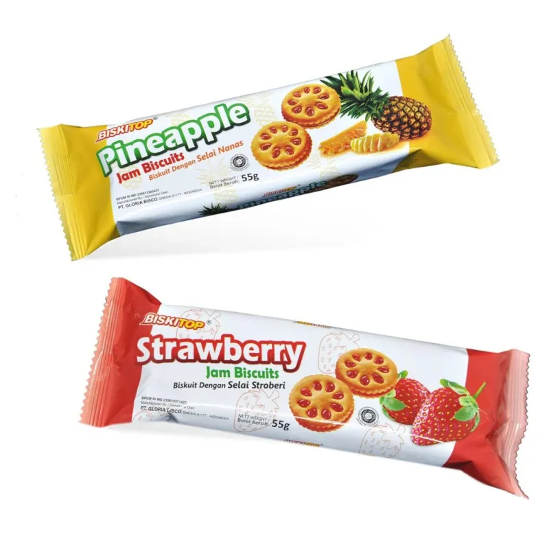 BISKITOP Pineapple Jam Biscuit 40x55gr Strawberry Jam Biscuit 40x55gr