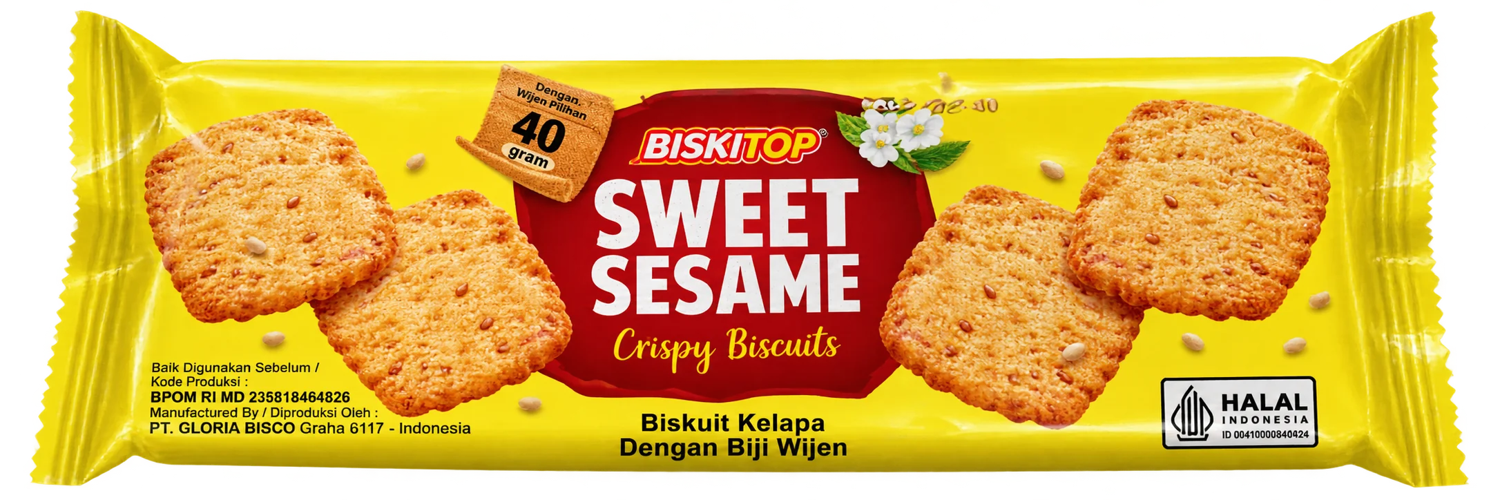 Biskitop Sweet Sesame Crispy 40gr Biskitop Sweet Sesame Crispy 40gr
