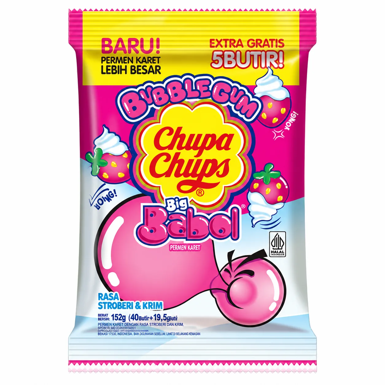 Big Babol Mono Strawberry Cream 152gr Big Babol Mono Strawberry Cream 152gr