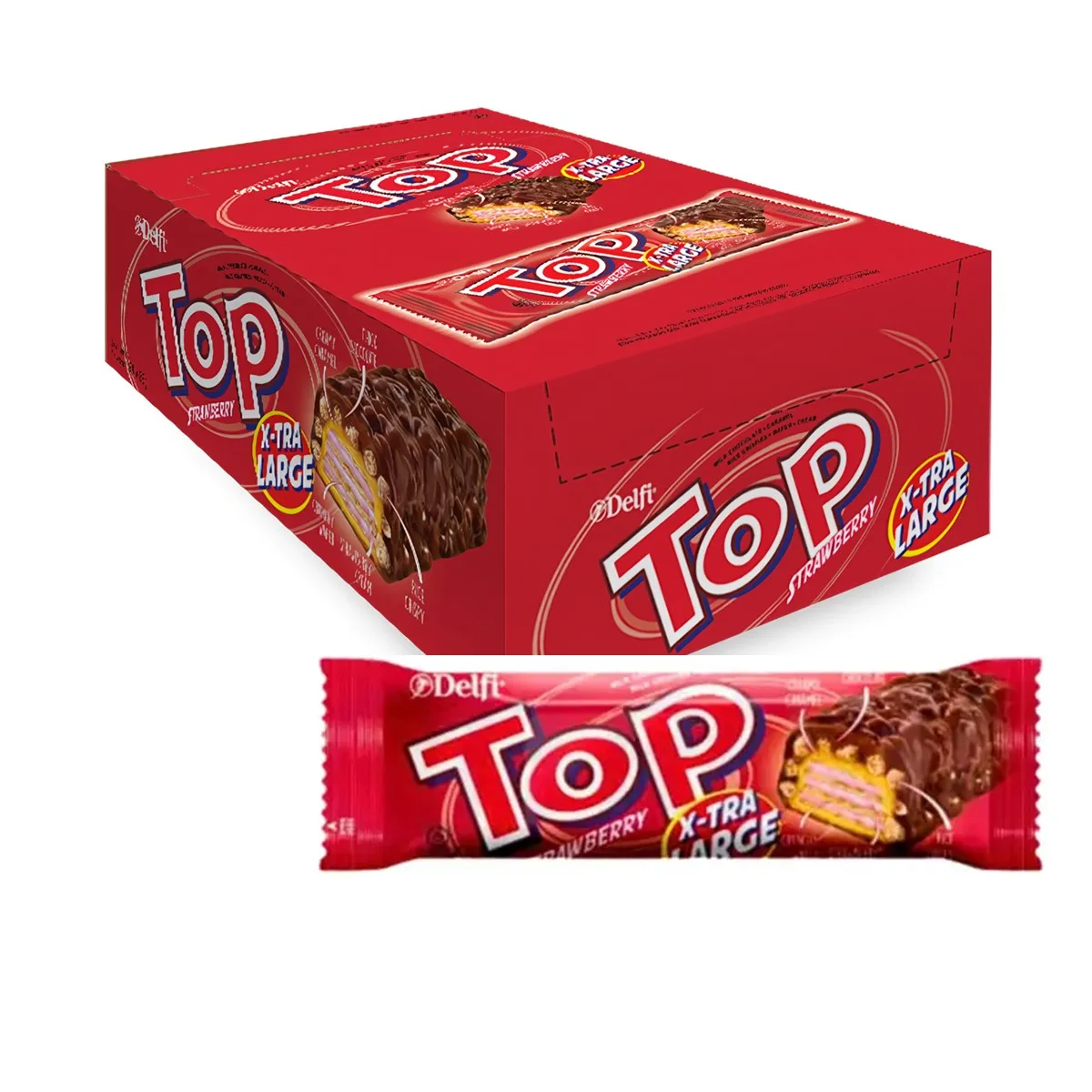 DELFI TOP Chocolate XL 8x24x32gr - Strawberry DELFI TOP Chocolate XL 8x24x32gr Strawberry
