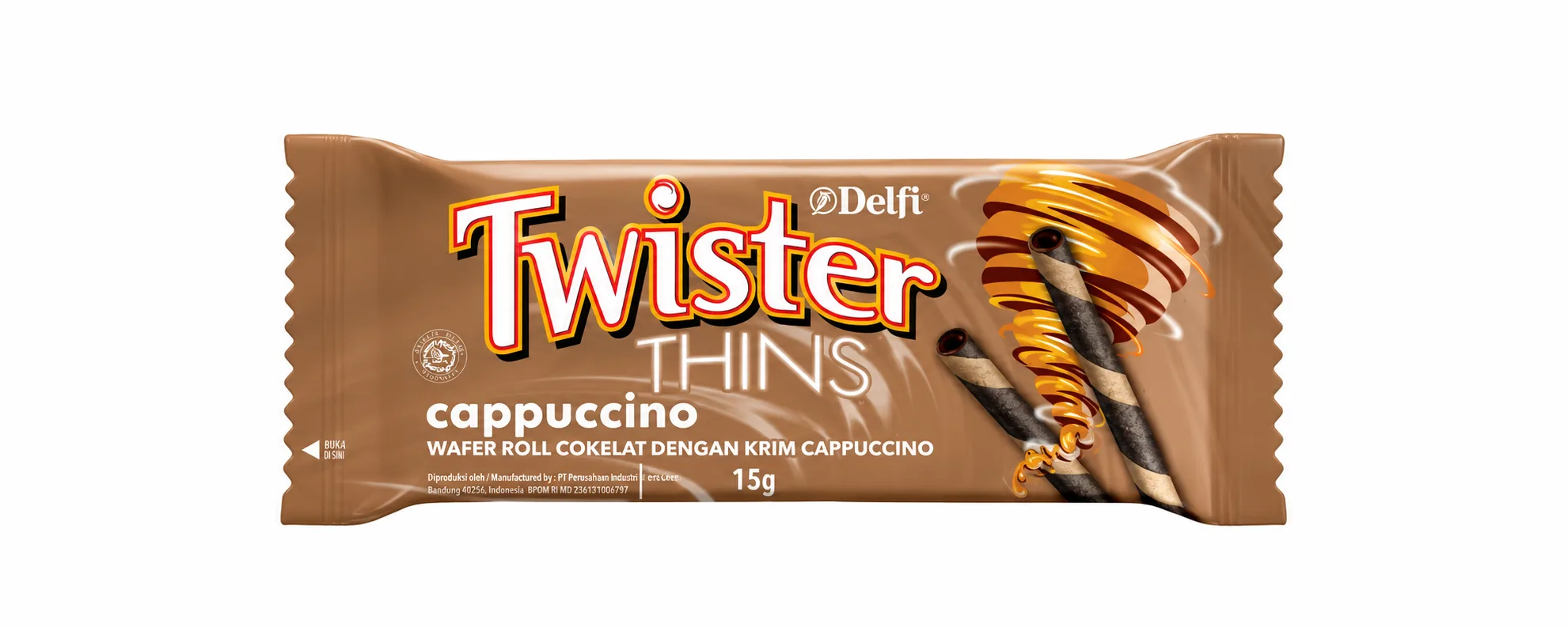 DELFI TWISTER Thins 10x12x15gr - Cappuccino DELFI TWISTER Thins 10x12x15gr Cappuccino