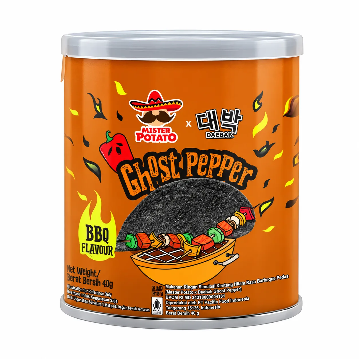 Mr Potato Ghost Pepper Chips BBQ 40gr Mr Potato Ghost Pepper Chips BBQ 40gr