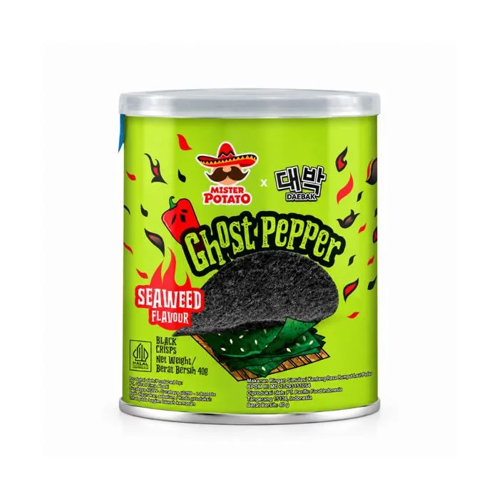 Mr Potato Ghost Pepper Chips Seaweed 40gr Mr Potato Ghost Pepper Chips Seaweed 40gr