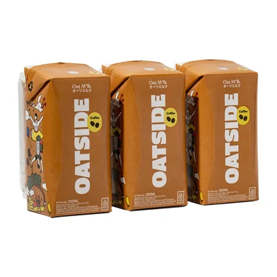 Oatside Oat Milk Coffee Bundle 3x200ml Straws