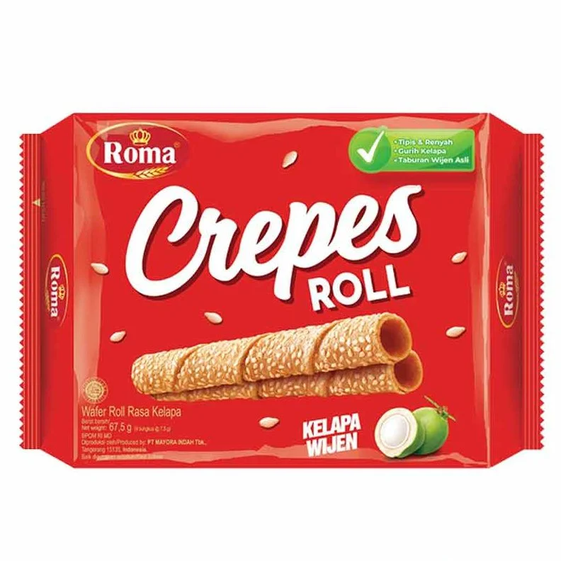 Roma Crepes Rolled Biscuit Coconut