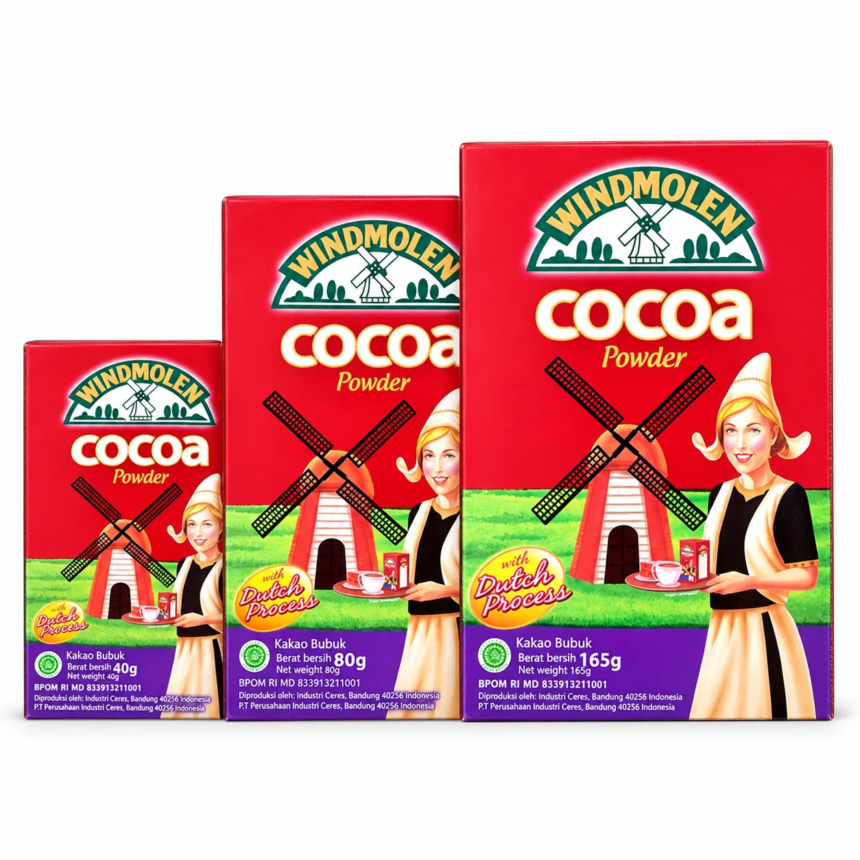 WINDMOLEN Cocoa Powder 24x40gr - 24x80gr - 24x165gr Windmolen Cocoa Powder 40gr