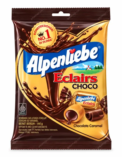 Alpenliebe Eclairs Choco Caramel Pouch 144gr – wholesale export Indonesia