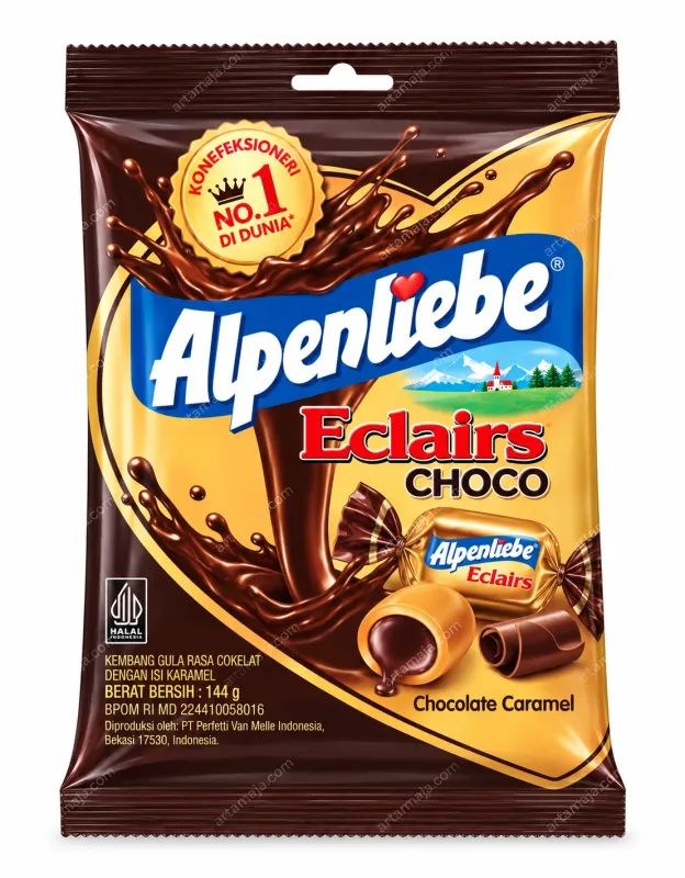 Alpenliebe Eclairs Choco Caramel Pouch 144gr – wholesale export Indonesia