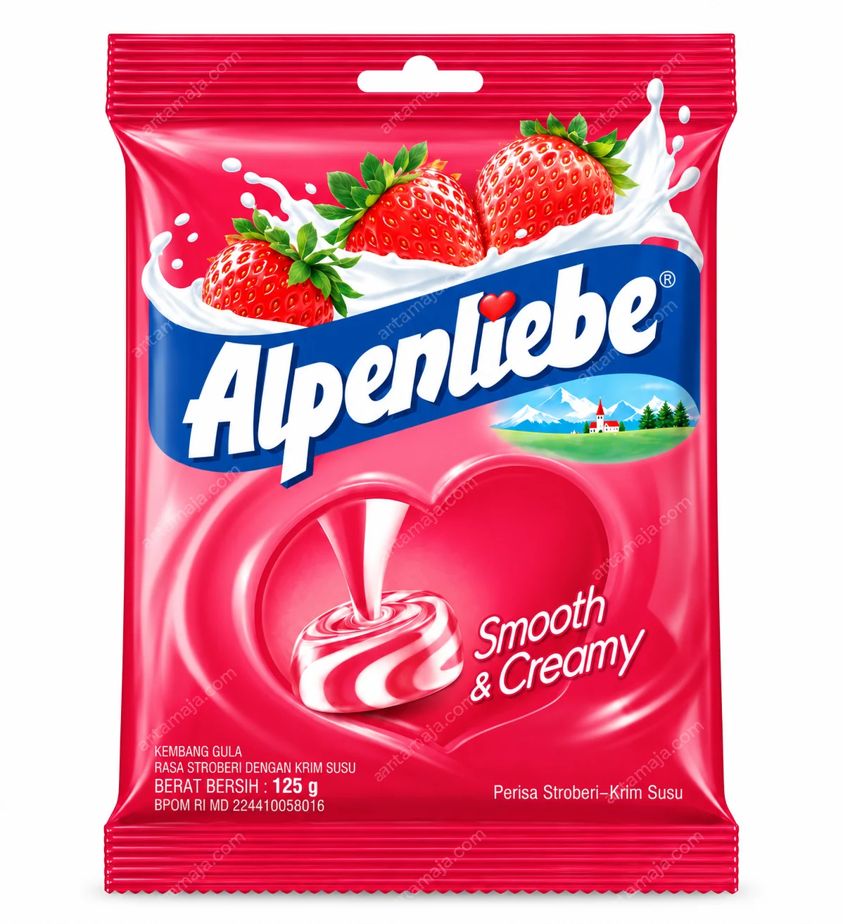 alpenliebe-strawberry-smooth-creamy-125g-artamaja Alpenliebe Strawberry Pouch 125gr – wholesale export Indonesia