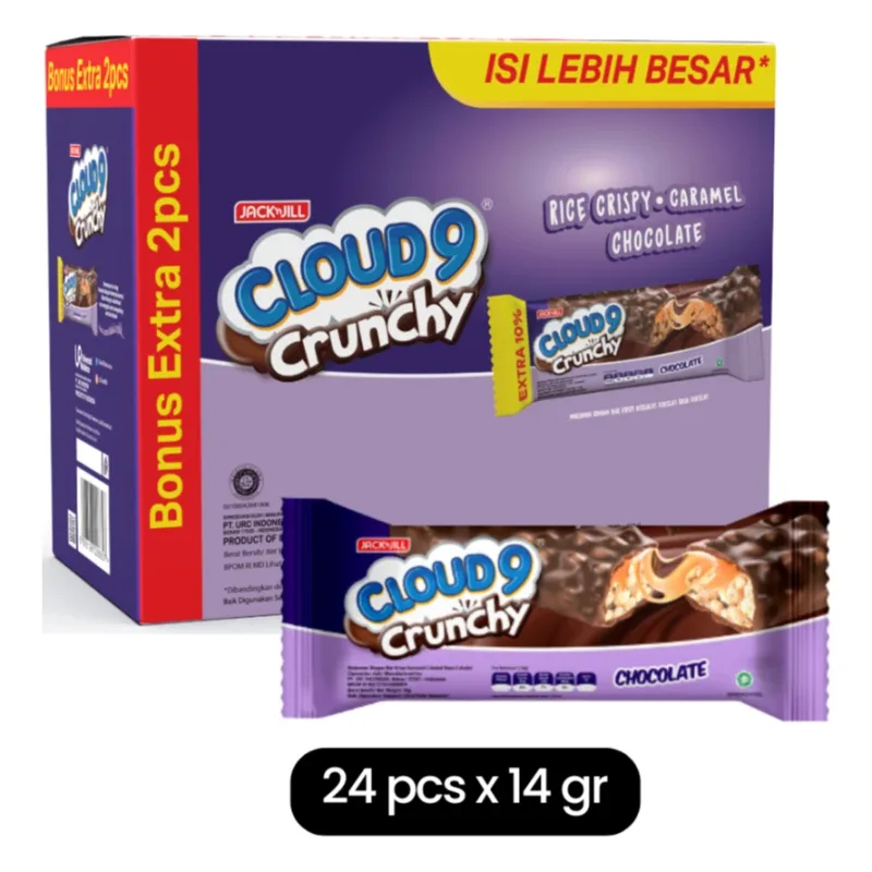 Cloud9 Crunchy Rice Crispy Caramel Chocolate 336gr