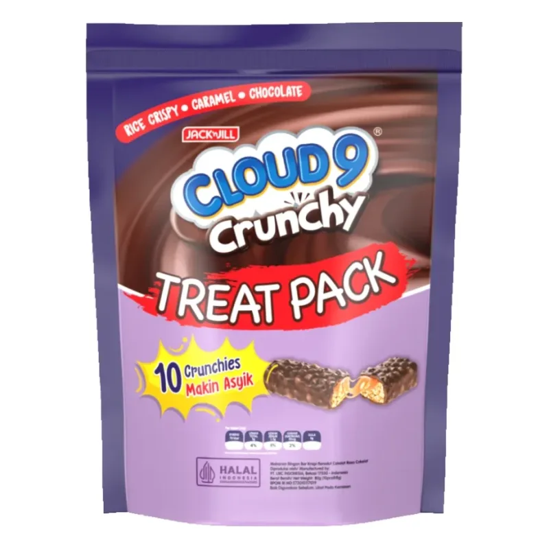 Cloud9 Crunchy Rice Crispy Caramel Chocolate Treat Pack 80gr